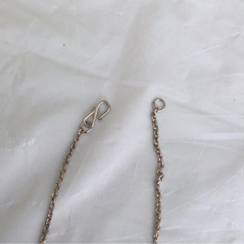 2 pc Vintage Silver Necklace and Earrings w/semi precious stones marked (925) - Picture 12 of 12